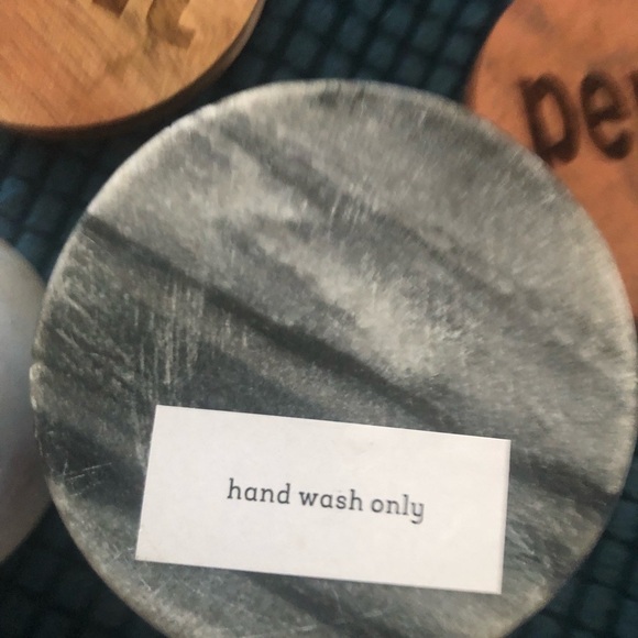 Marble Salt Pepper Bowl Salt Box Salt Cellar Set Solid Natural Wood Dining 2.5” - Picture 4 of 5